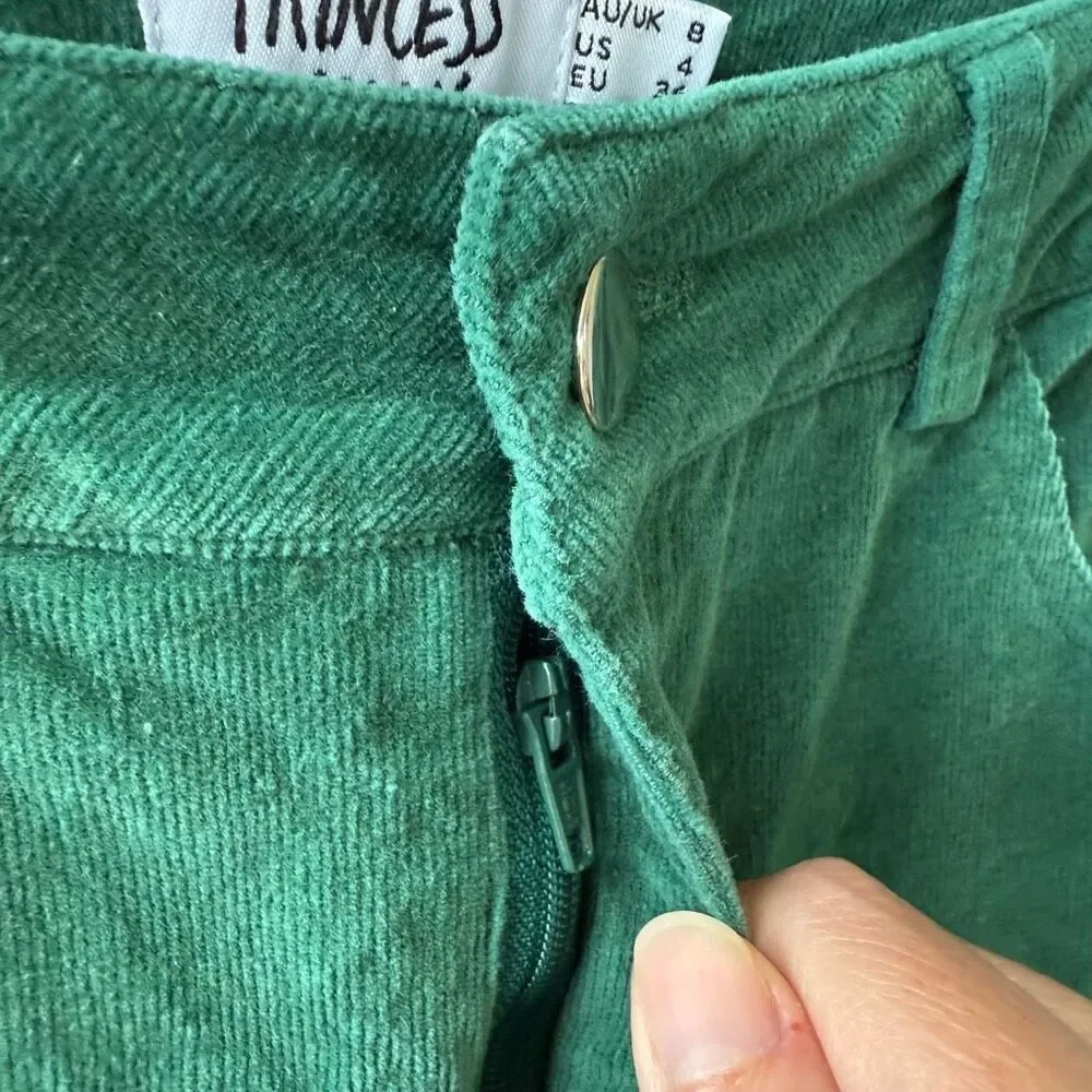 Princess Polly Nadia Fine Wale Corduroy Pants Green $66 4